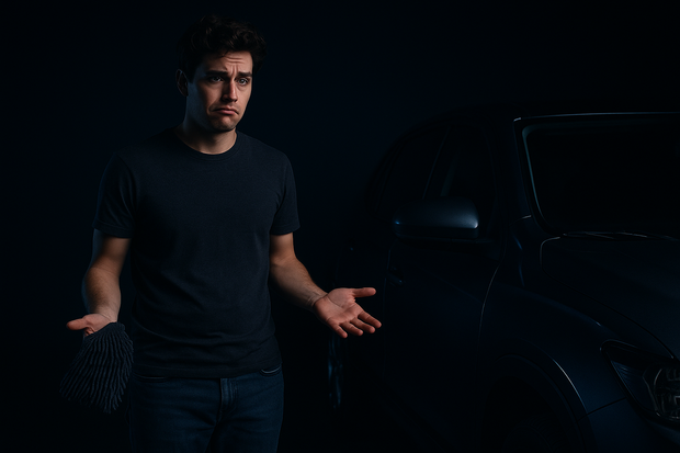 more casual dressing - younger ready to clean his car