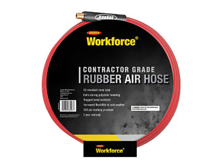 Workforce Rubber Air Hose - Red, Reinforced Synthetic,50FT