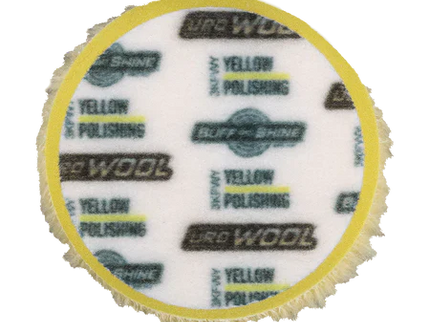3KFWY - 3" Yellow Knitted Wool (Edge Bevel) URO Wool® Pad - Polishing