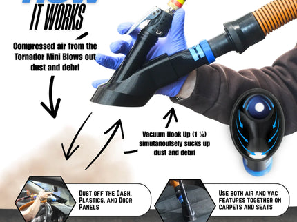 DETAIL DEMON Crevice Air+Vac Oval Attachment Compatible with Tornador Mini