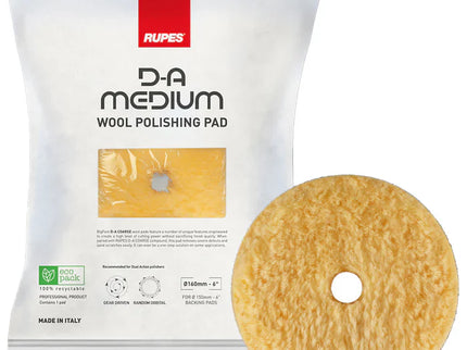 RUPES D-A Medium Wool Polishing Pad 9.NW160M - 6" Yellow