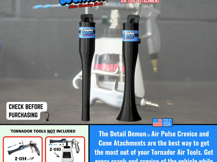 Detail Demon Air Pulse Crevice 2 Pack - Compatible with Tornador Z-014 & Z-010 Models