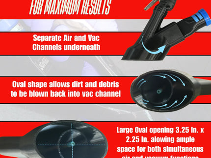 DETAIL DEMON Crevice Air+Vac Oval Attachment Compatible with Tornador Mini