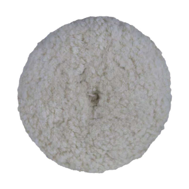 Buff & Shine 601G - 6" 100% Natural Wool (4 Ply Twist) Grip Wool Pad - Cutting