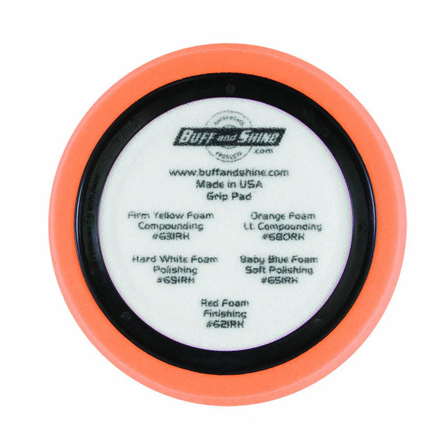 Buff & Shine 7.5" Euro Orange Med. Cutting Hex Faced Foam Grip Pad #680RH