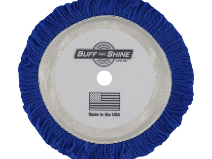 Buff & Shine 7503BG - 7.5" 100% Blue Wool (4 Ply Twist) Grip Wool Pad - Cutting