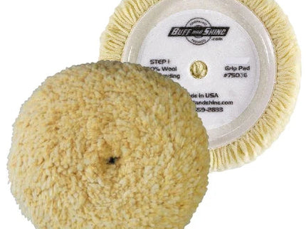 Buff and Shine 7.5" WOOL CUTTING W/VELCRO #7503G