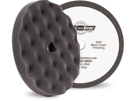 BUFF & SHINE 8" Black Convoluted Face Foam Grip Pad™, Flat Back 2 Pack