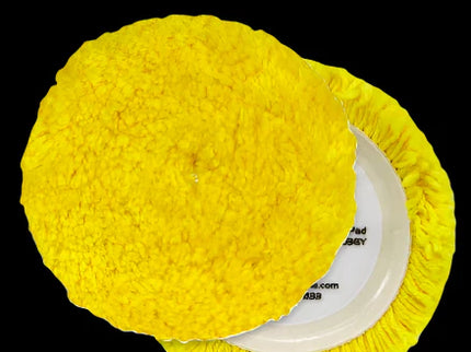 Buff & Shine 7.5" Yellow Single Ply Wool Blend Grip Pad #7503GYS
