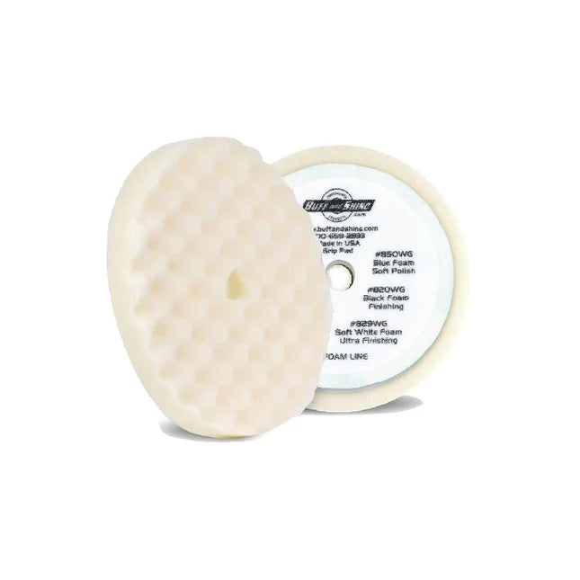Buff & Shine 8" Coarse White Convoluted Face Foam Grip Pad #899WG