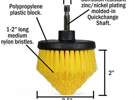 DRILL BRUSH, CONE YELLOW