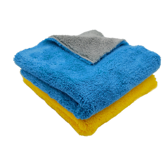 MICROFIBER CORAL FLEECE TOWEL EDGELESS YEL/GREY EA
