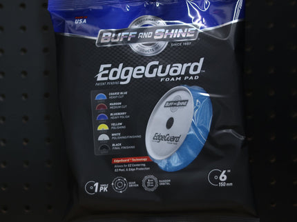 654EG - 6" Blue Coarse EdgeGuard™ Foam Pad - Heavy Cut