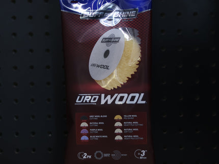 3KFWY - 3" Yellow Knitted Wool (Edge Bevel) URO Wool® Pad - Polishing
