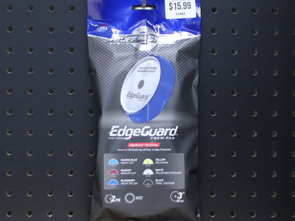 Buff & Shine EdgeGuard Foam Pad, Blueberry, Heavy Polishing, 3"/130mm 2 PK #356EG