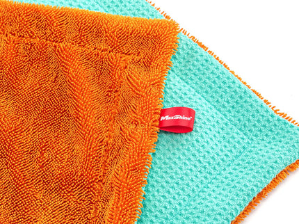 Maxshine 1000GSM 16x16" Twisted Loop & Waffle Weave Colorful Cleaning Towel