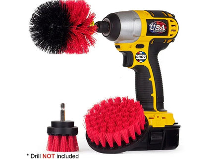 DRILL BRUSH 3 PC KIT RED