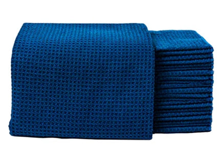 Waffle Towel weave blue large 24x24