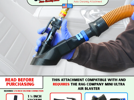 DETAIL DEMON Crevice Air+Vac Oval Attachment compatible with The Rag Company Ultra Air Blaster Mini