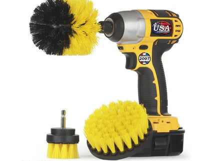DRILL BRUSH 3 PC KIT YELLOW