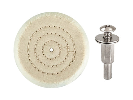 POLISHING, 3" COTTON WHEEL W/ARBOR