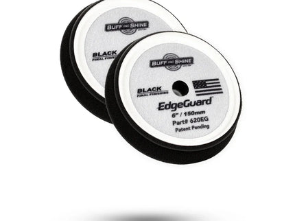 Buff & Shine 5" EdgeGuard Black Finishing Foam Pad, 2 PACK #520EG