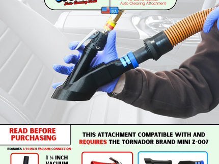 DETAIL DEMON Crevice Air+Vac Oval Attachment Compatible with Tornador Mini