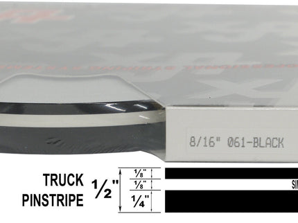 UP 1/2" STRIPE 150' #61 BLACK